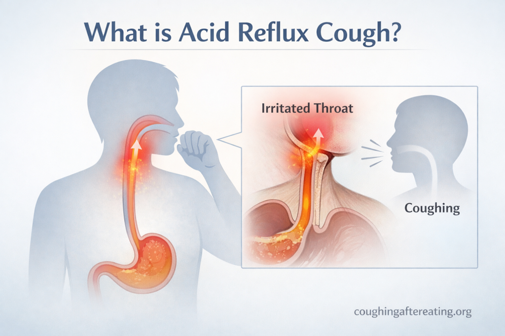 What is acid reflux cough showing throat irritation caused by stomach reflux