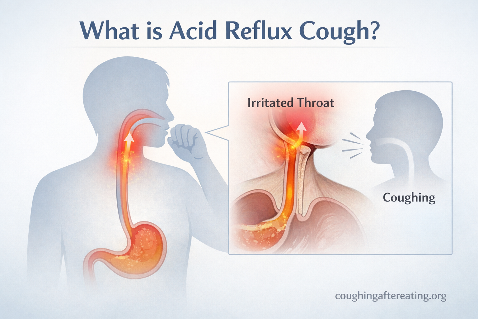 What is acid reflux cough showing throat irritation caused by stomach reflux