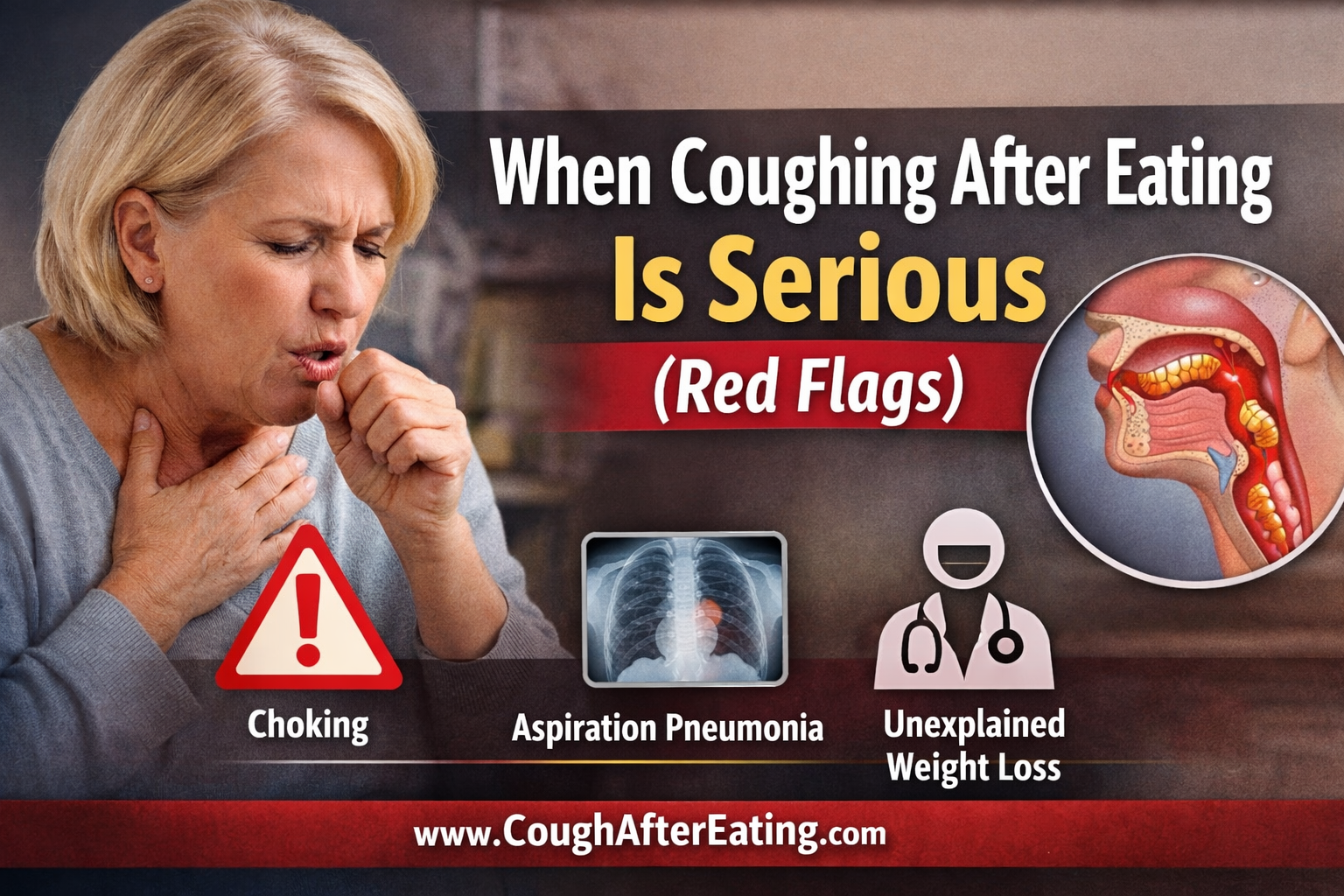 When coughing after eating is serious red flags including choking aspiration and weight loss
