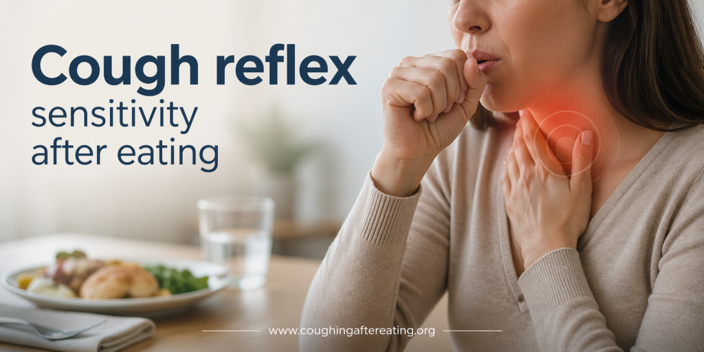 Illustration of throat irritation and cough reflex sensitivity after eating